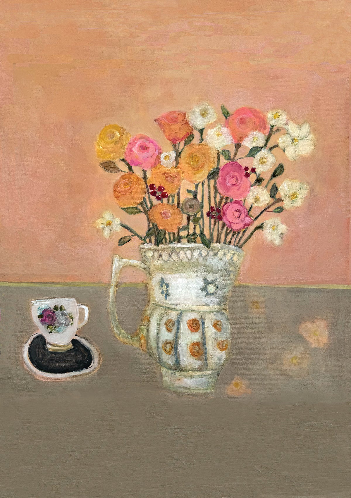 Autumn Bouquet in Charleston Jug Print by Zoe Attwood