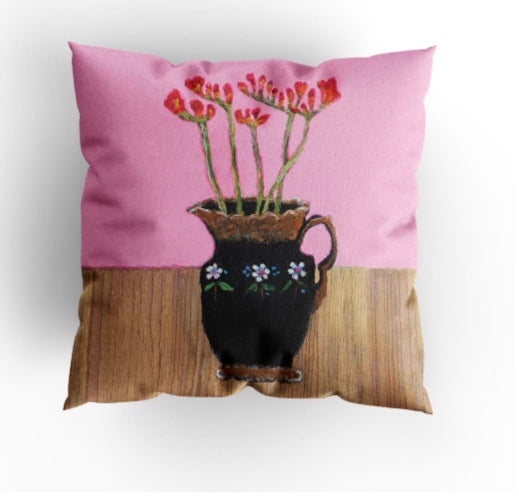freesia art cushion 