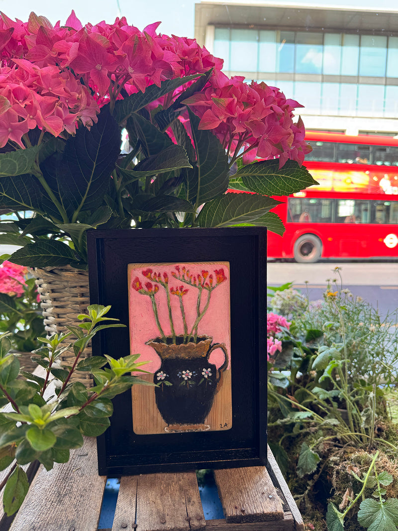 Freesia painting by Zoe Attwood  forsale in Lavender Green Florist, Kings Road,  London. 