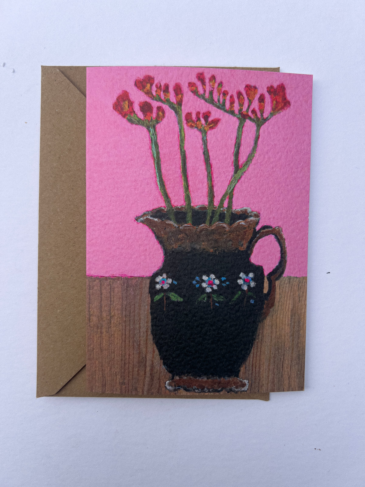 Freesias in Jackfield floral jug by Zoe Attwood