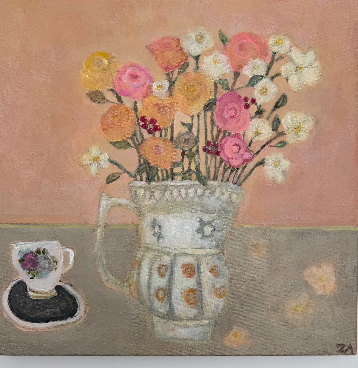 Autumn bouquet in Charleston House Jug by Zoe Attwood