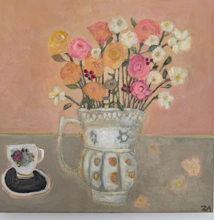 Autumn bouquet in Charleston House Jug by Zoe Attwood