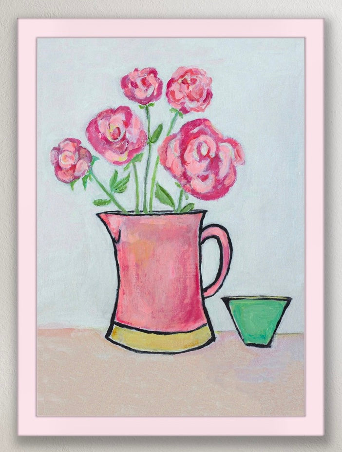 Peonies in Sunderland Jug Print