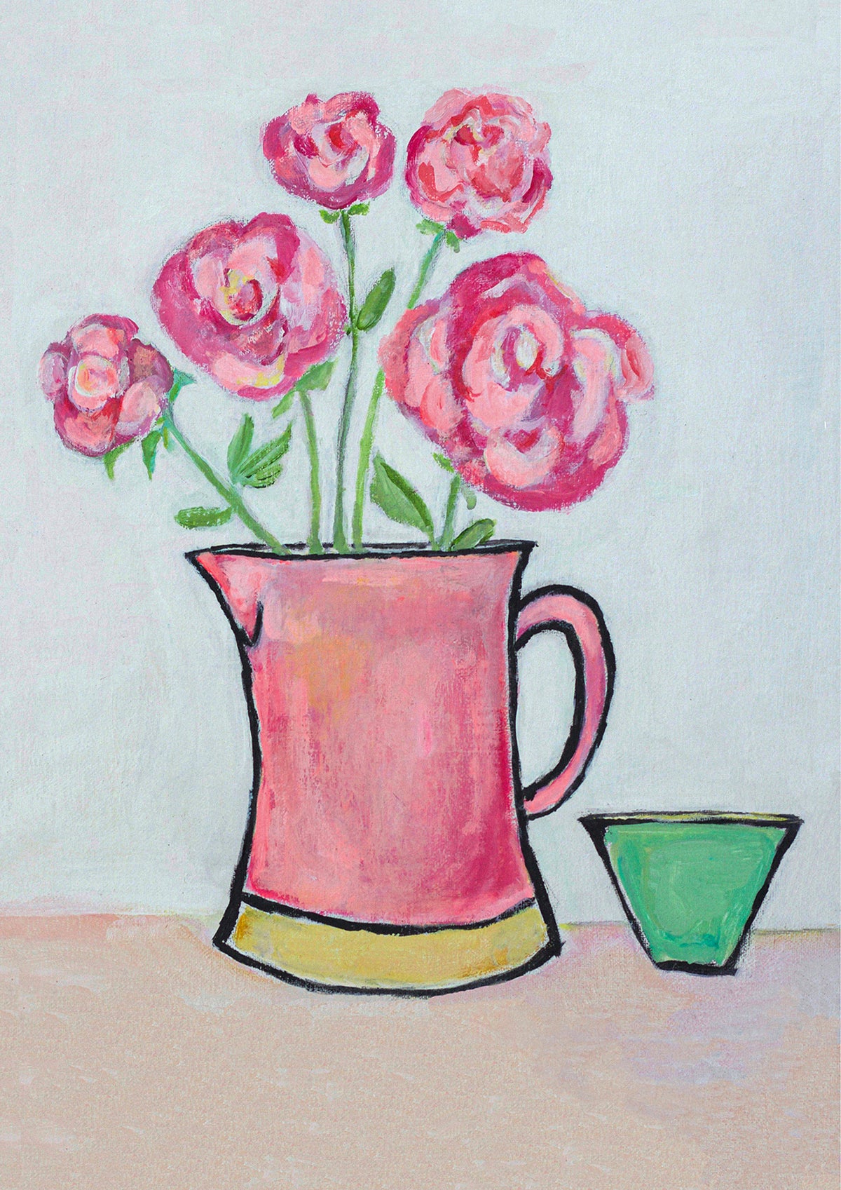 Peonies in Sunderland Jug Print