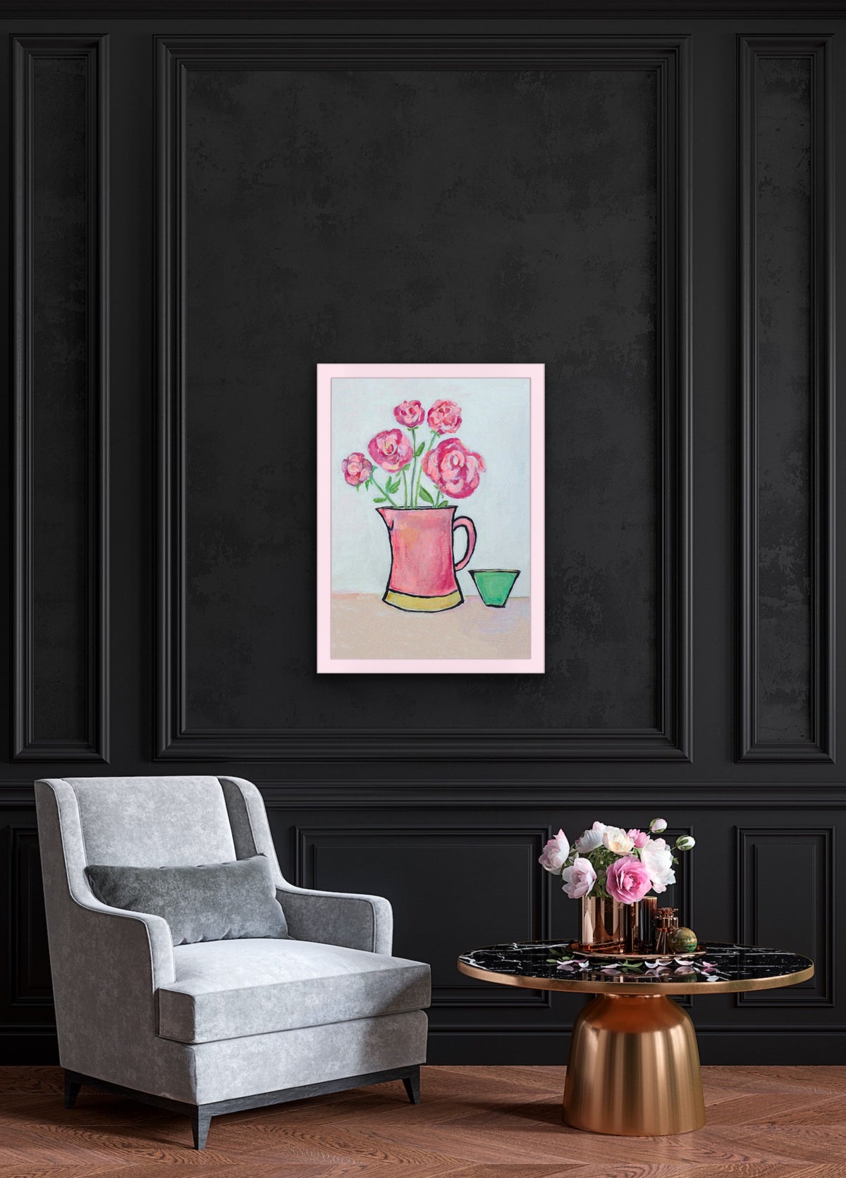 Peonies in Jug limited edition art prints by Zoe Attwood 