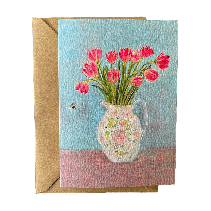 Tulips-in Jug-Art-Greetings-Card
