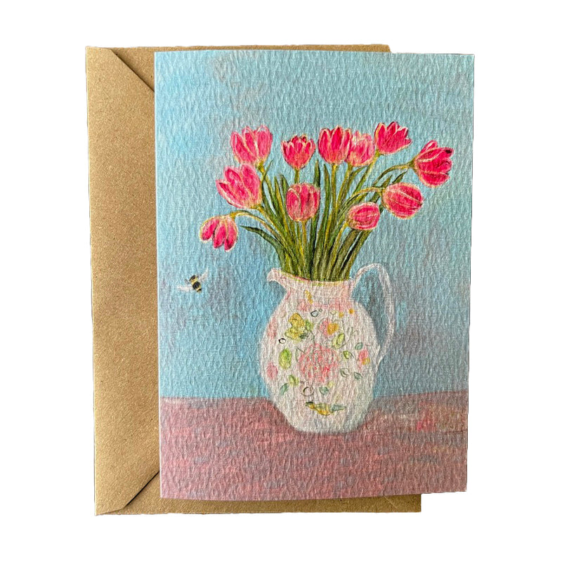 Tulips-in Jug-Art-Greetings-Card