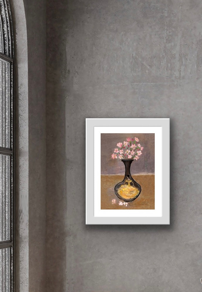 Apple Blossom in Porcelain de Paris Vase Print