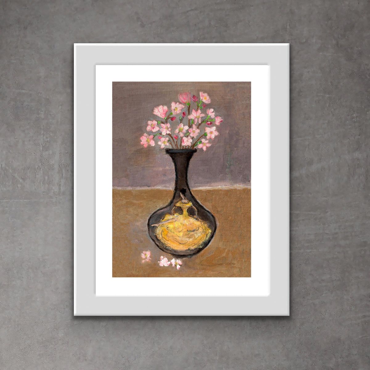 Apple Blossom in Porcelain de Paris Vase Print
