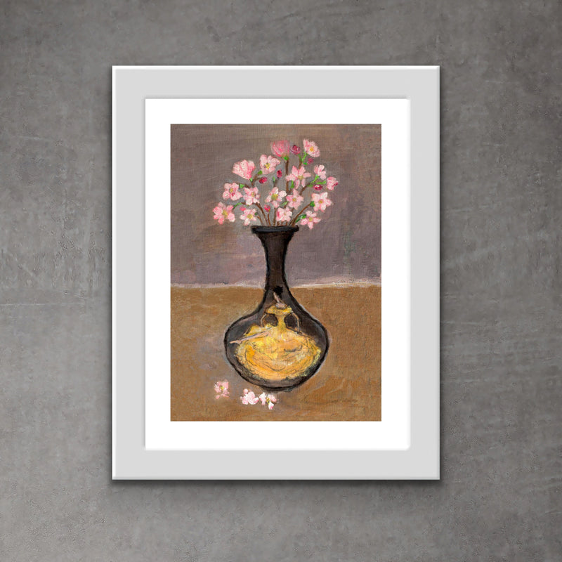 Apple Blossom in Porcelain de Paris Vase Print