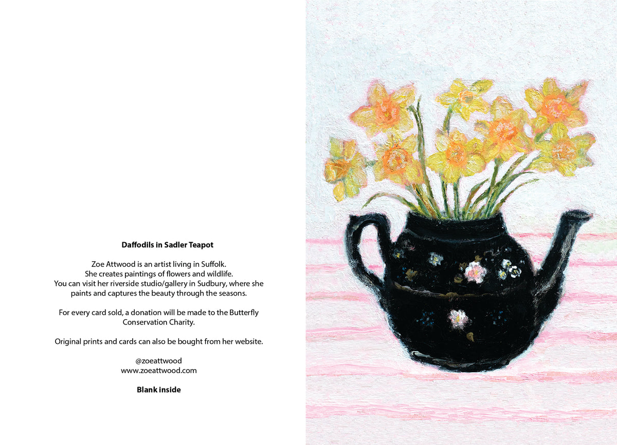 Daffodils in Vintage teapot Card