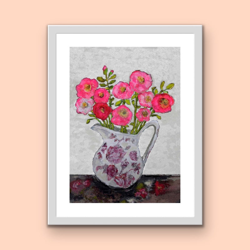 Camellia in Royal Crownford Jug Print by Zoe Attwood