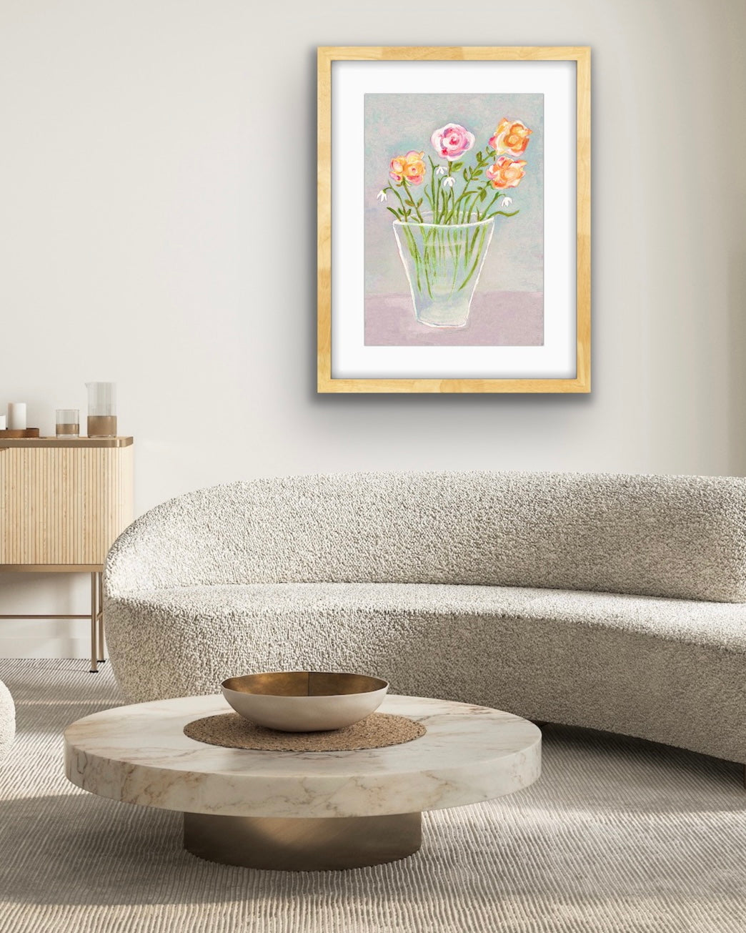Roses ans Snowdrops Giclee art print by Zoe Attwood 