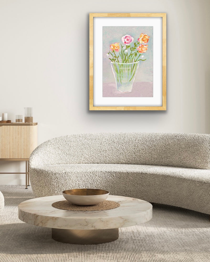 Roses and Snowdrops Print by Zoe Attwood